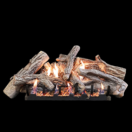 24" Fallen Timber Burncrete Logs, 24" Slope Glaze Vent Free Burner with Remote  (Electronic Ignition) - Empire Comfort Systems