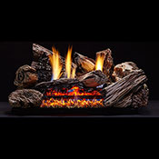 18" Moxie Burncrete Hybrid Logs, 18" Glow Getter IntelliFire Plus Vent Free Burner (Electronic Ignition) - Monessen